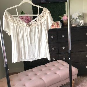 Lace off the shoulder top